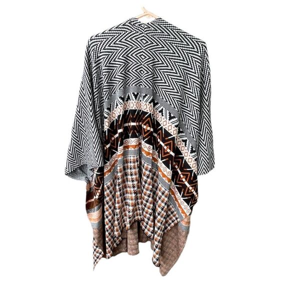 Joseph A. Woman Aztec cape poncho wrap OS boho festival - Picture 2 of 9